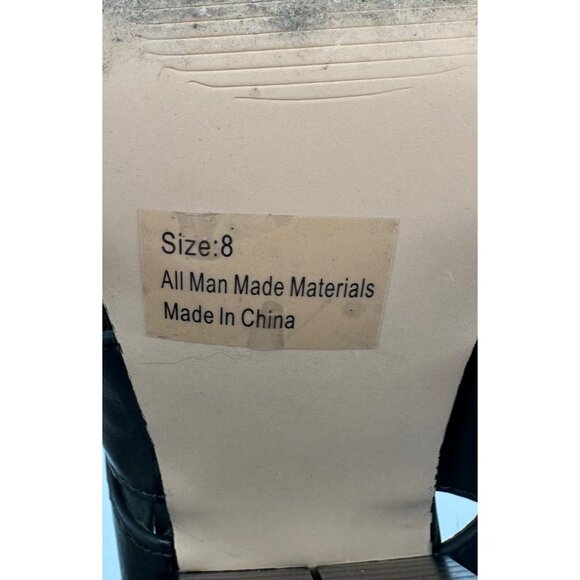 NY&C Black Cutout Bootie Faux leather Women 8 Black Point Toe Ankle - Picture 10 of 11